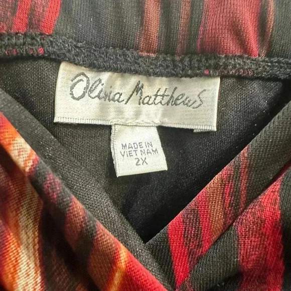 NWOT OLIVIA MATTHEWS midi wrap dress 2X - Picture 3 of 4